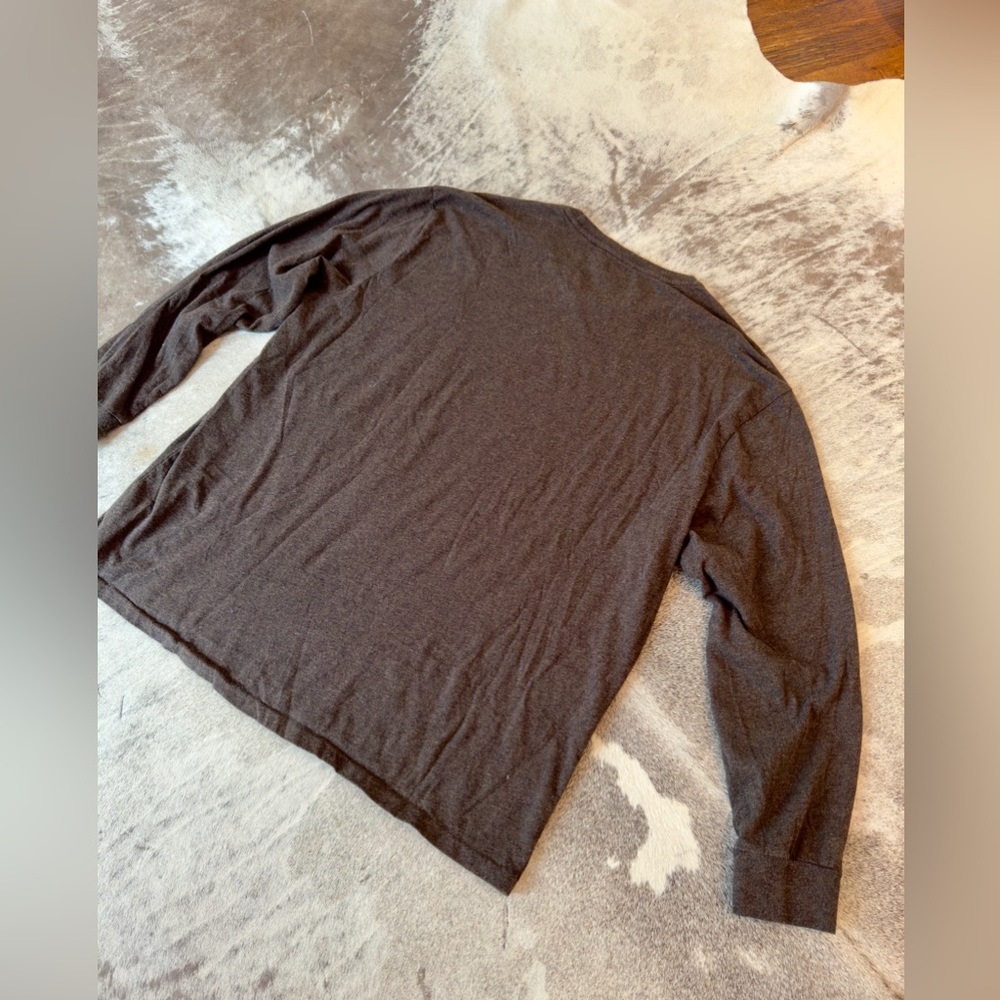 POLO RALPH LAUREN Men’s Heather Brown Custom Fit Long Sleeve Tee T-Shirt - Picture 14 of 16